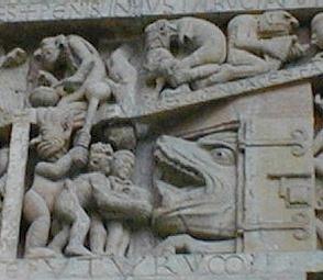 Detail of the Tympanum of the Monastery Church of Conques (Aveyron)