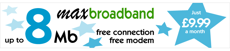 up to 2Mb broadband from just £9.99! Free Modem - Free connection